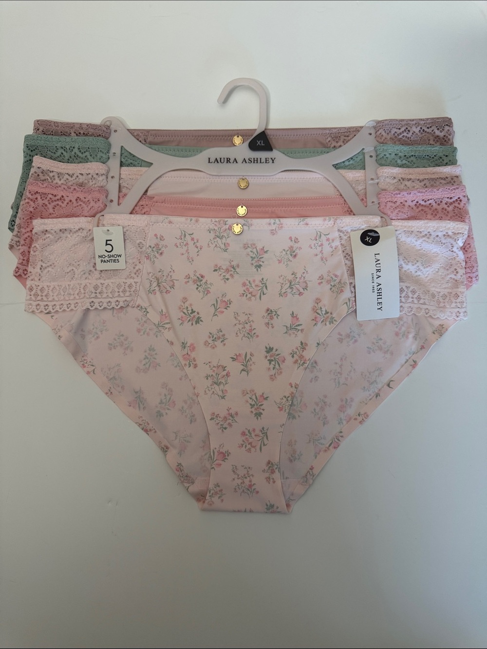 LAURA ASHLEY NO-SHOW PANTIES SZ XL NEW